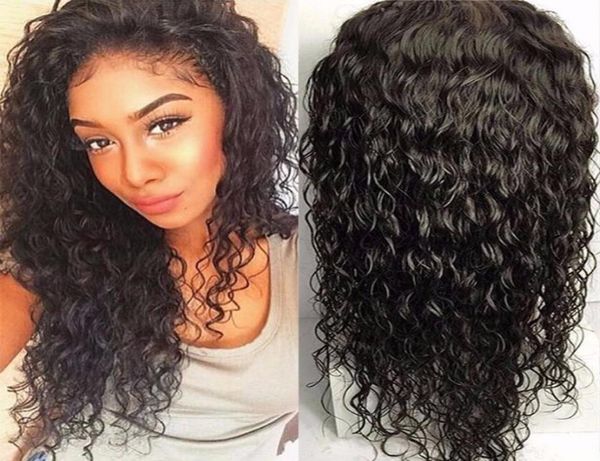 

glueless lace front human hair wigs for black women wet and wavy brazilian full lace wigs with baby hair wavy lace front wig5244696520165, Black;brown