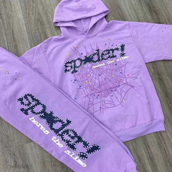 

men's hoodies sweatshirts purple 2023ss pullover men women young web star letter123, Black