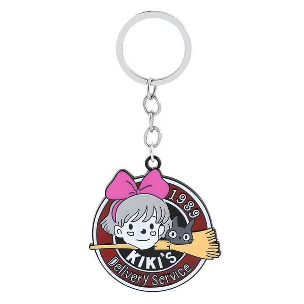 

anime girl childhood drip oil metal ball bell keychain key ring accesssory, Blue