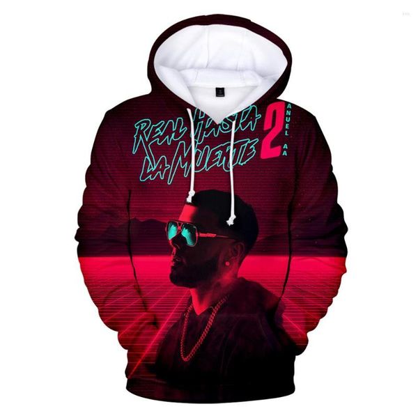 

men's hoodies anuel men's hoodie 2023 fashion real hasta la muerte sweatshirts long sleeve clothes haruku kpop 3d print casual, Black