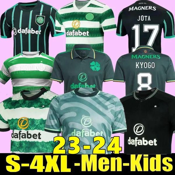 

s-4xl 23 24 celtic soccer jerseys 2023 home away 3rd kyogo edouard elyounoussi turnbull ajeti christie jota griffiths forrest kids kit unifo, Black;yellow