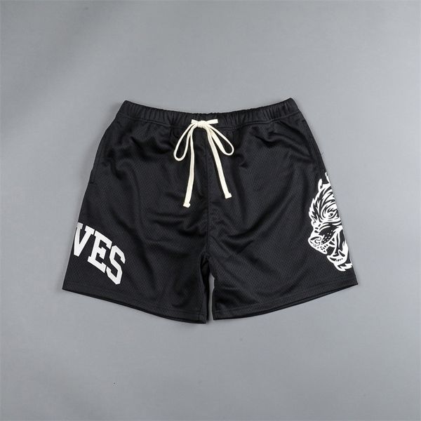 

men's shorts darc sport wolves breathable mesh shorts men quick dry sportswear gym fitness summer workout male joggers brand bottoms 23, White;black