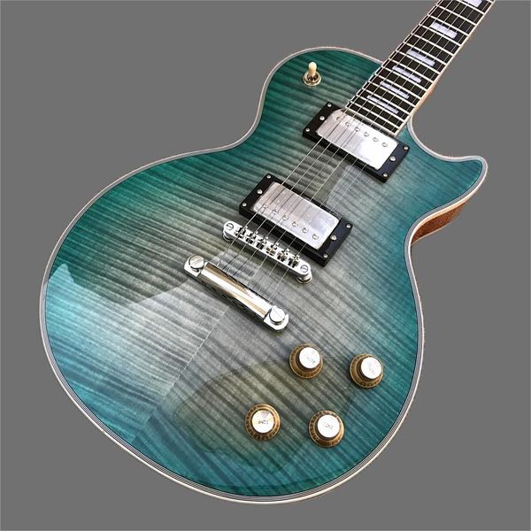 

custom shop, custom electric guitars, branded hardware, flame maple 22frets guitar ing