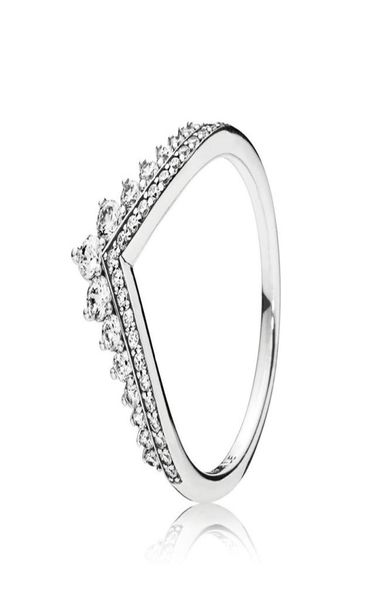 

clear cz diamond princess wish ring set original box for 925 sterling silver women girls wedding crown rings8756788, Slivery;golden