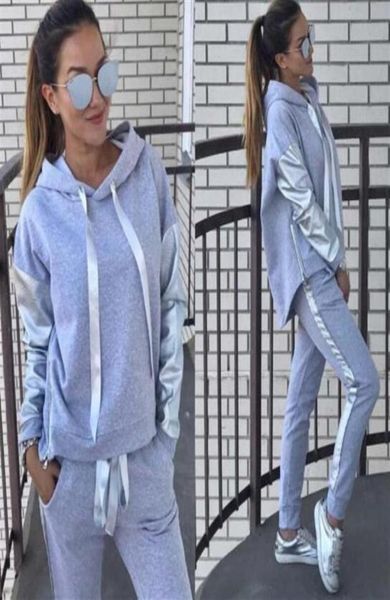 

2pcs women set ladies tracksuit hoodies sweatshirt pants sets lady leisure wear casual suit factory direct 227s2385332, Gray
