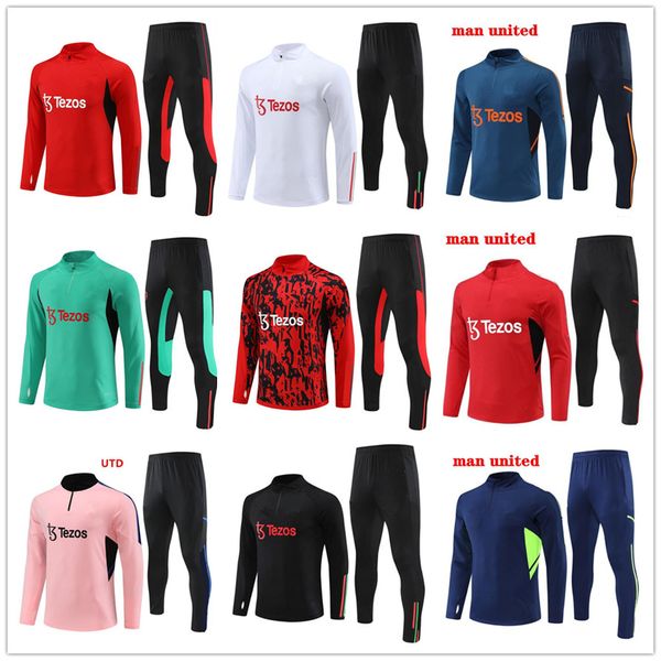 

2023 2024new manchesters tracksuit men kids soccer football sets 23 24 utds soccer football mans training suit survetement foot chandal jogg, Black