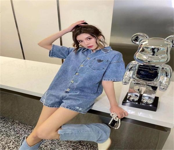 

women039s jumpsuits rompers denim onepiece style shorts set street with gradient for women with triangle badge6232083, Black;white