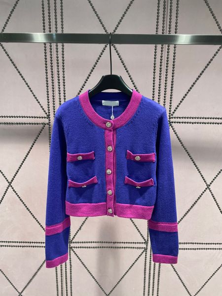 

designer 2023 autumn winter 2 colour print knitting cardigan sweater coat women's long sleeve button pockets straight sweater, White;black