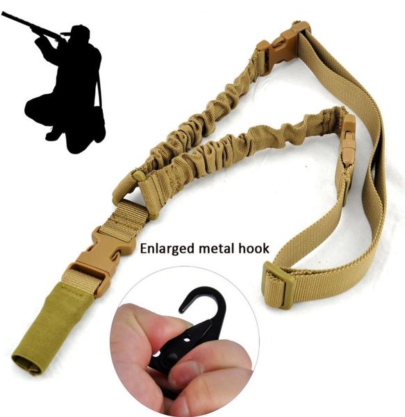

whole new tactical one single 1 point bungee rifle gun sling airsoft adjustable length strap with enlarged metal clip 251a9145563