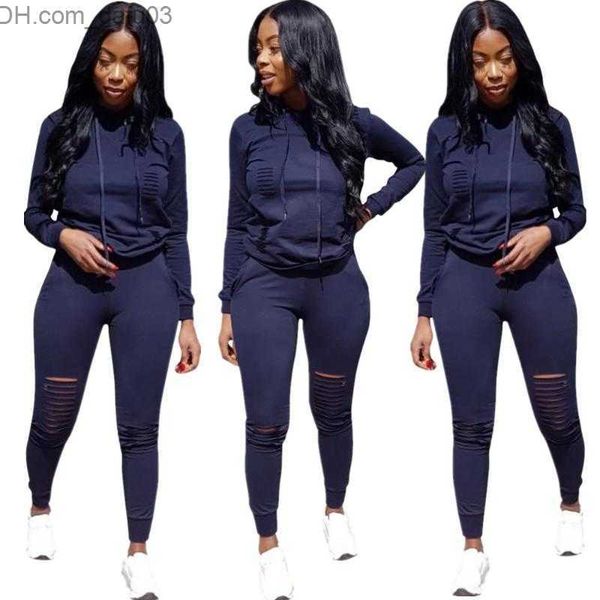

women's tracksuits bkld hollow out 2 two piece outfits 2020 autumn winter casual women tracksuit long sleeve hooded sweatshirt+pants se, Gray