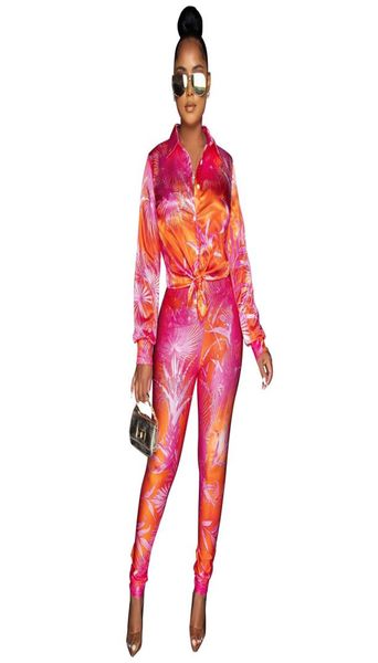 

two piece sets pants outfits women fashion print shirt and leggings set easy suit ship6935881, White