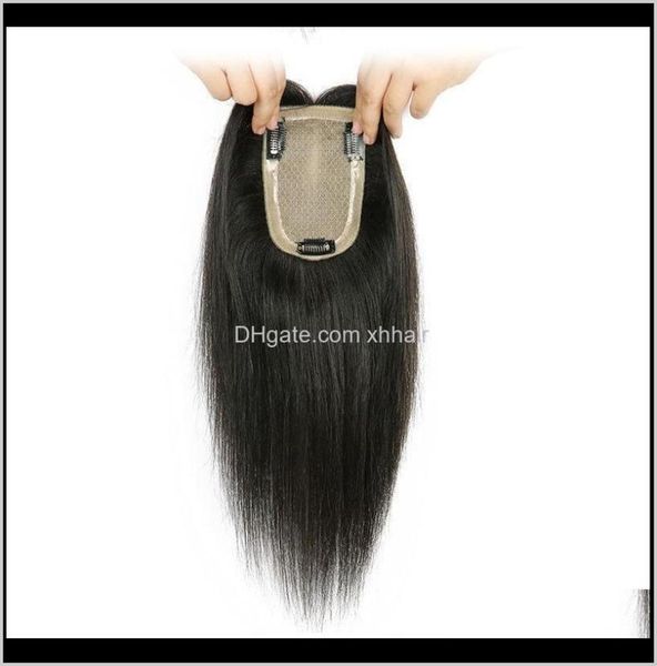 

pieces extensions products drop delivery 2021 100percent human silk base ers 914 cm straight brazilian virgin hair toupee for2318933, Black;brown
