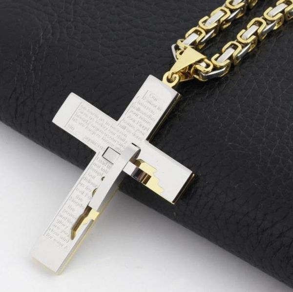 

fashion men039s cool silver gold stainless steel pendant chain necklace accessories nnp6873215237532202