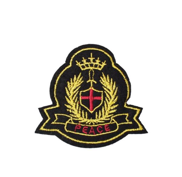 

10pcs peace badge patches for clothing bags iron on transfer applique patch for jeans sew on embroidery badge diy7352561, Black