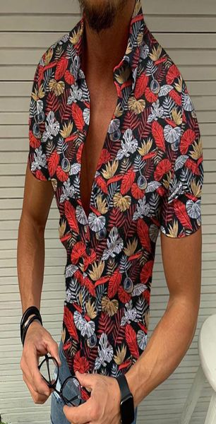 

men039s blouses printing shirts short sleeve summer print lapel button up 3xl shirt casual dhgate7230911, White;black