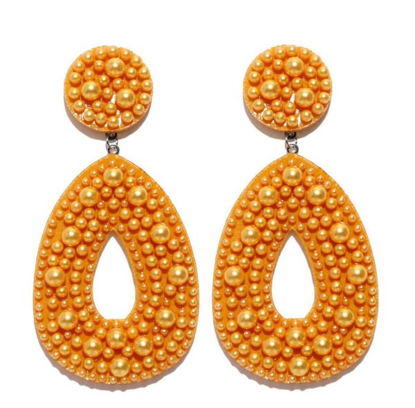 

new european and american fashion exaggerated water drop earrings female handmade creative rice beads earrings small jewelry4160038, Silver