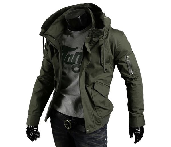 

hooded mens jacket military big sizes casual streetwear jackets men militaire zipper coat men punk rave tactical overcoat lj2010138988133, Black;brown