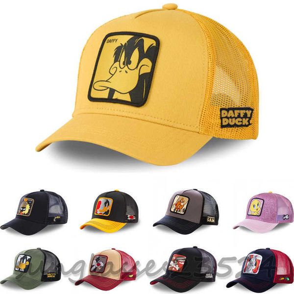 

new brand anime bunny looney taz duck snapback cap cotton baseball cap men women hip hop dad mesh hat trucker dropshipping family hat, Blue;gray
