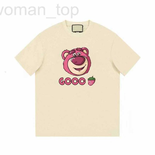 

women's t-shirt designer high end g luxury fashion t-shirt for couples cute cartoon bear round neck printed short sleeved summer nbu7, White