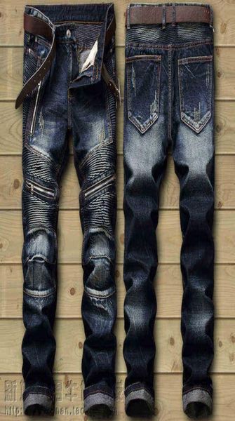 

men039s jeans drop fashion new biker jeans men039s distressed stretch ripped hip hop slim fit hos punk denim cotton 6709317, Blue