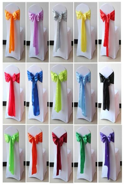

25pcs 18275cm satin chair sashes bow for el wedding banquet decoration in 20 colors27177584397656
