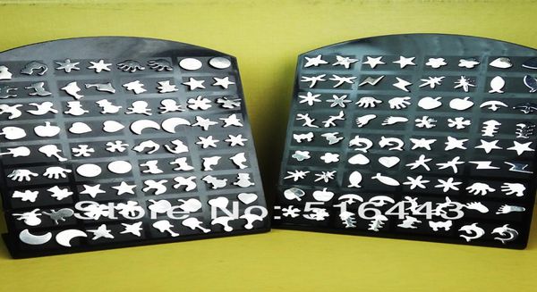 

144pcs 316l fine stainless steel women mens stud earrings whole jewelry lots a0588154591, Golden;silver