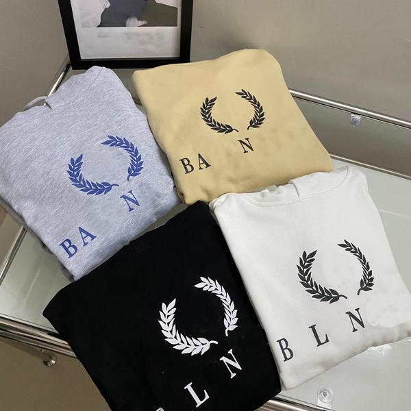 

autumn and winter fashion high street cotton sweatshirt pullover hoodie breathable men and women crown wheat-patterned casual hoodie, Black