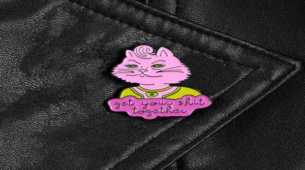 

carolyn enamel pin cartoon tv series brooches for shirt lapel backpack banner badge pink cat lady jewelry gift for friends5655829, Blue