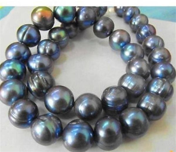 

natural 1213mm south sea black blue baroque pearl necklace 18 inch 14k gold clasp292g2196433, Silver