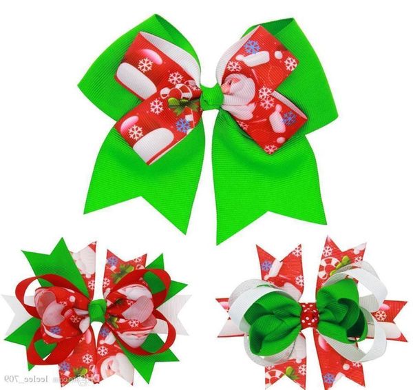 

baby bow hair clip christmas grosgrain ribbon bows with clip snow baby girl hairpins xmas layered hair pin accessories kfj1624346011, Slivery;white