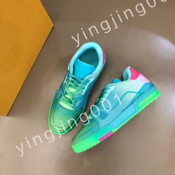 

2023 casual designer shoes men sneakers classic leather printing chaussures platform skateboarding sneaker rd220632, Black