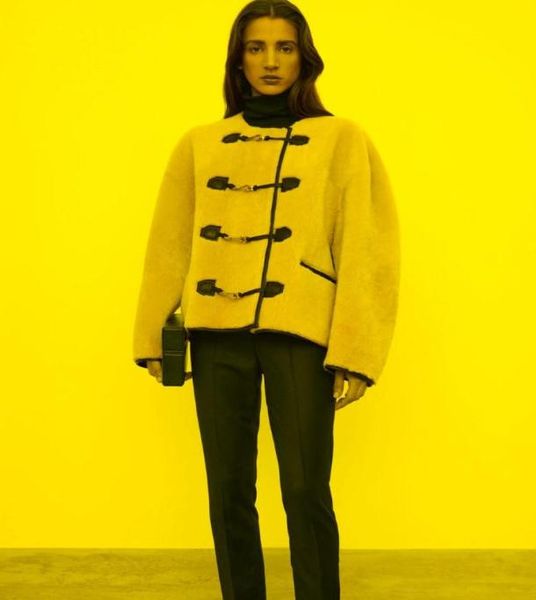 

women039s jackets cashmere long sleeve tweed coat for 2023 winter women french leather button round neck single breasted short 1164988, Black;brown