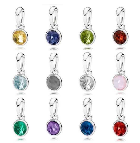 

new 100% 925 sterling silver pendant for women 12 months multicolor charm beads collocation bracelet diy necklace wholesale5189152, Black