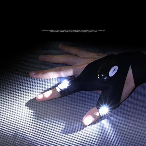 

epacket led flashlight glowing fishing gloves repair lighting finger lights6843701, Black