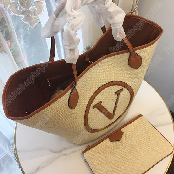 

high-quality petit bucket beach bag knitted coconut fiber knitted vacation style style handbag women's fashion shoulder bag the tote ba