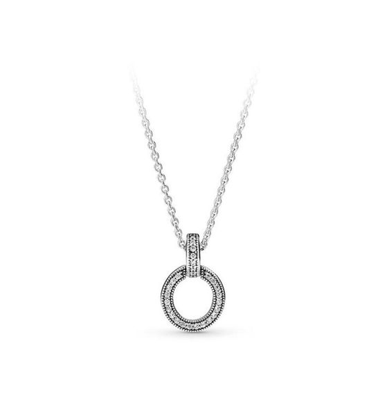 

new 925 sterling silver circle pendant necklace original box suitable for cz diamond disc chain necklace women men21665098163