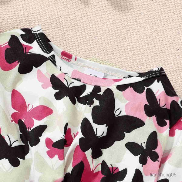 

clothing sets years children girl clothes set cute butterfly long sleeve black pant fashion spring autumn 2pcs outfit kids clothes r230805, White