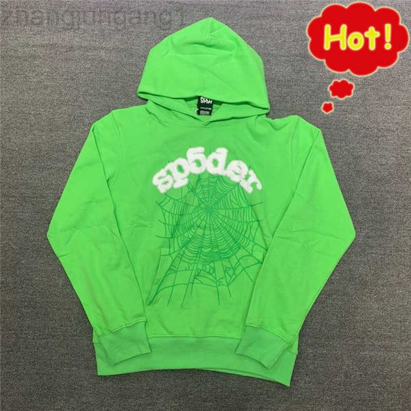 

new designer hip hop style sp5der 555 spider plush jacket hoodie hooded sweater sweatshirt men's and women's fashion streetwear ov, Black