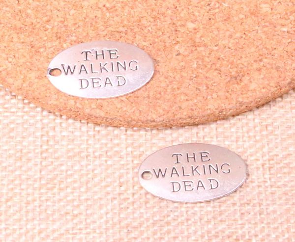 

71pcs charms plates the walking dead 1723mm antique making pendant fitvintage tibetan silverdiy handmade jewelry5265474, Bronze;silver