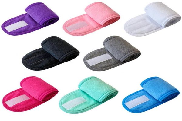 

facial spa headband hair accessories makeup shower bath sport hairband terry cloth adjustable stretch towel with magic tape8446237