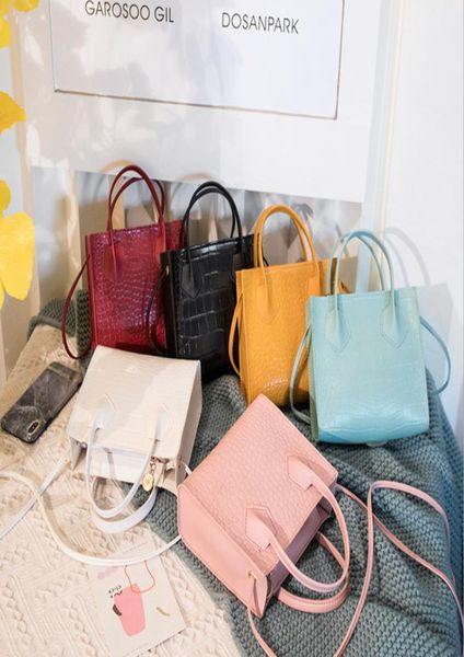 

children crocodile grain handbag kids shopping bags summer girls messenger bag a69936808410, Black