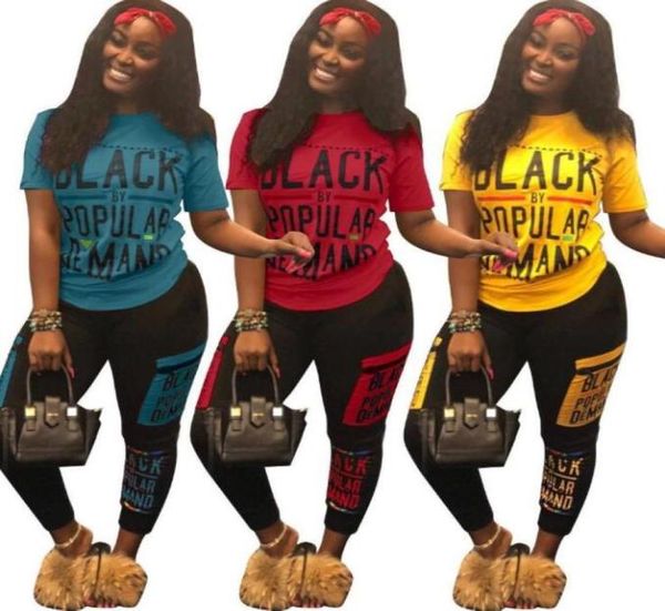 

women tracksuits 3 colors black smart letter printed tshirt pants 2pcsset summer fashion sportswear outfit clothing set ooa68197731992453, Gray
