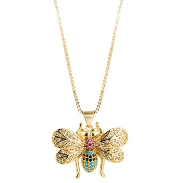 

fashion bee pendant women039s necklace creative valentine039s day clavicle chain copper inlaid with color zircon nu4w514281n6380531, Silver