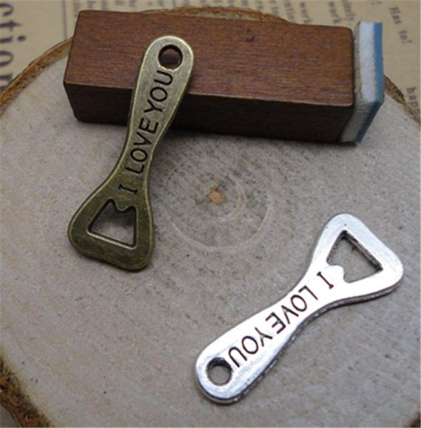 

vintage i love you stamped alloy bottle opener charms 100pcslot aac5685730972, Bronze;silver
