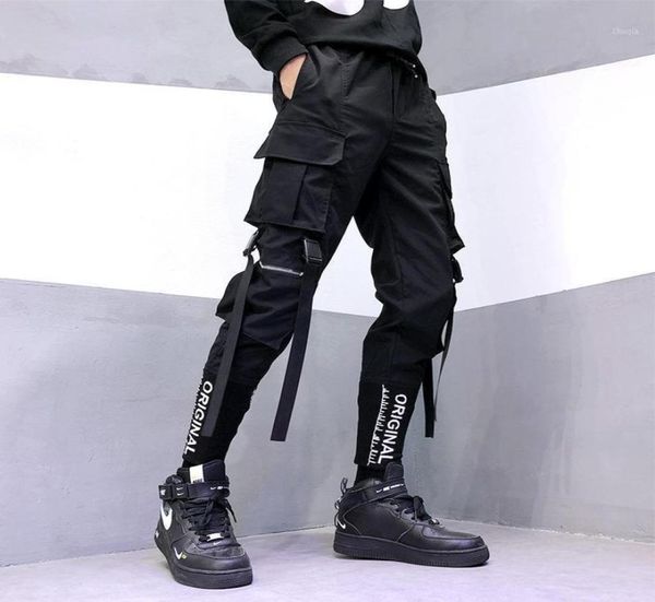 

men039s tracksuits 2022 pants charge hip hop multi pocket jogging black street clothes fashion belt sweatpants informal harem3514738, Gray