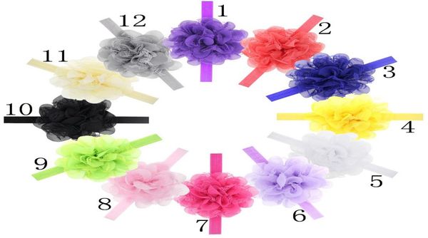 

kids chiffon lace headbands little girls hair accessories big flower children cute hair decorations bows h0804497909, Slivery;white