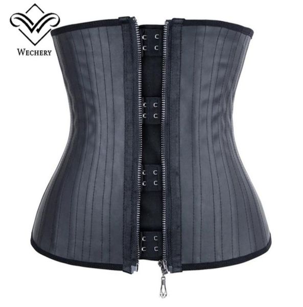

modeling strap latex waisttrainer zipper belly slimming sheath corset latex waist cincher 25 steel boned fajas xs6xl5820966, Black;white