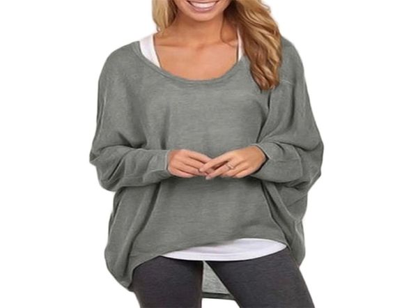 

spring t shirt xxxl 5xl plus size women tshirt oversize casual loose batwing long sleeve female jumper pullover tunic y200113064651, White