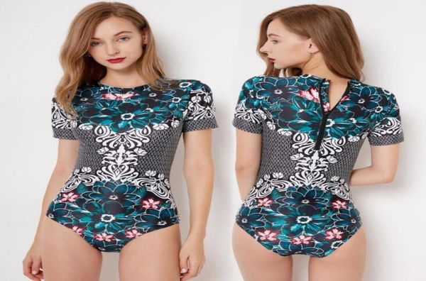 

women039s designer 2019 summer new fashion ladies onepiece surf clothing shortsleeved women039s swimwear spring swimsu6532939