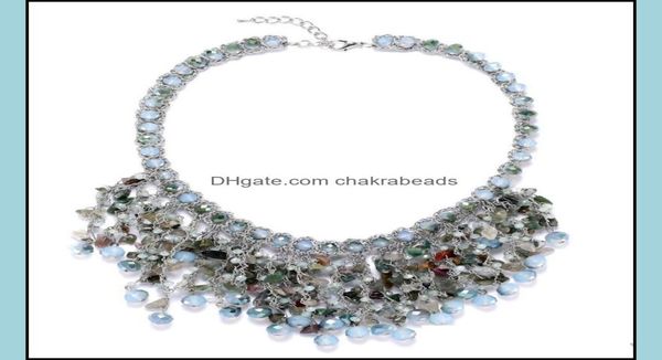 

chains necklaces pendants jewelry handiwork crocheted crystal falling lines necklace fashionable woman gift drop deli dhqvo9392819, Silver